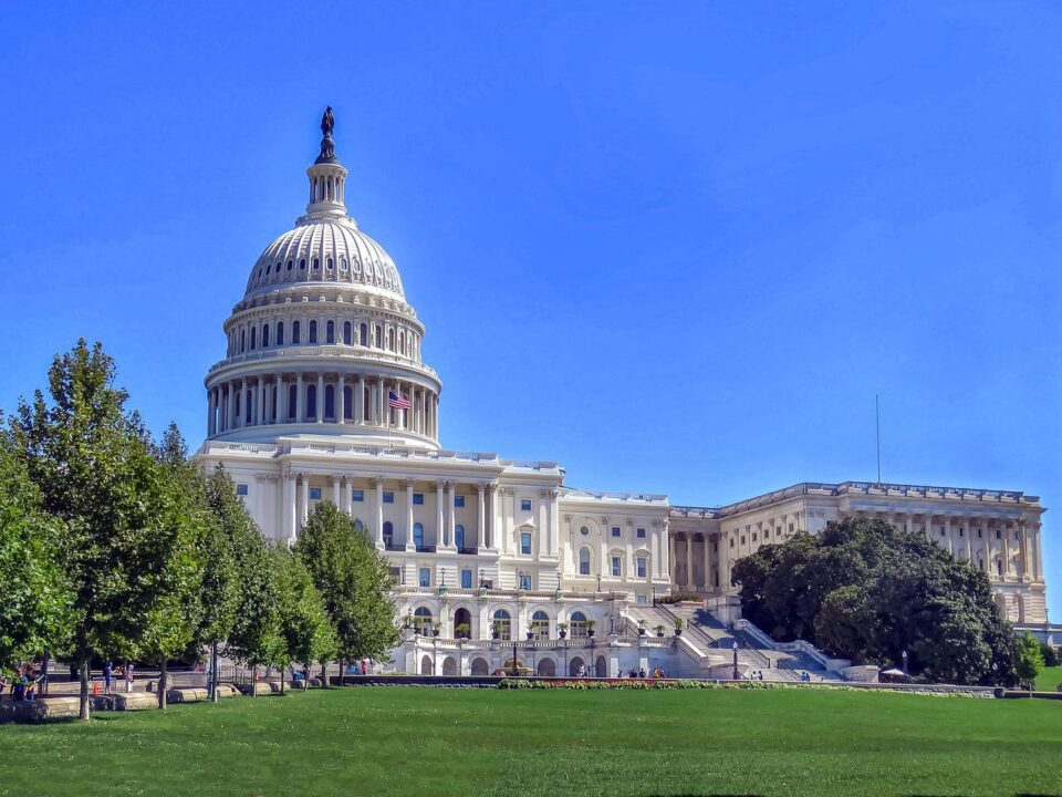 A photo of the U.S. Capitol, where Congress convenes and passes legislation.